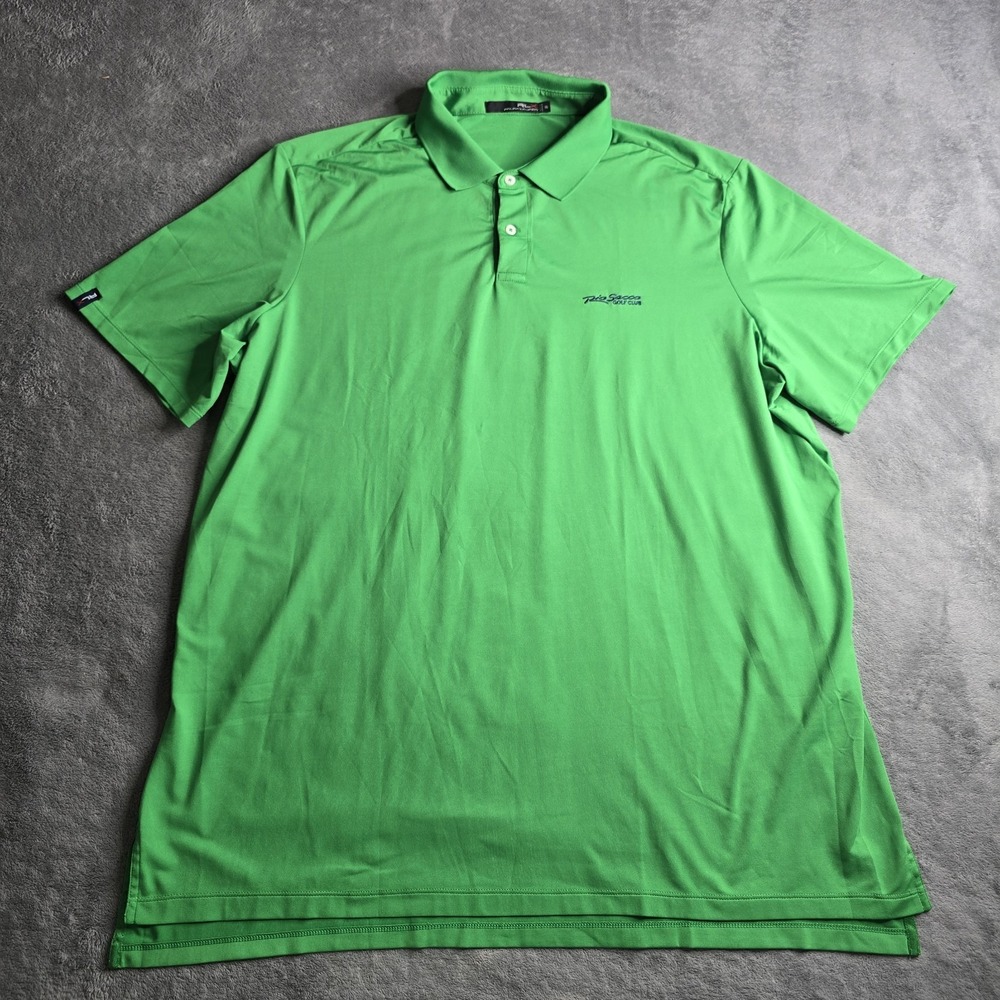 Ralph Lauren RLX Polo Shirt Mens XXL Green Neon Bright S/S Golf Rio Secco